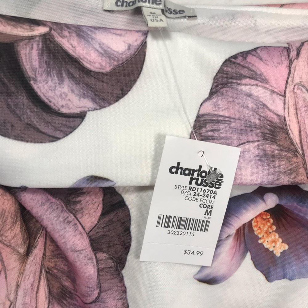 Charlotte Russe Floral Midi Dress Medium - Picture 4 of 6
